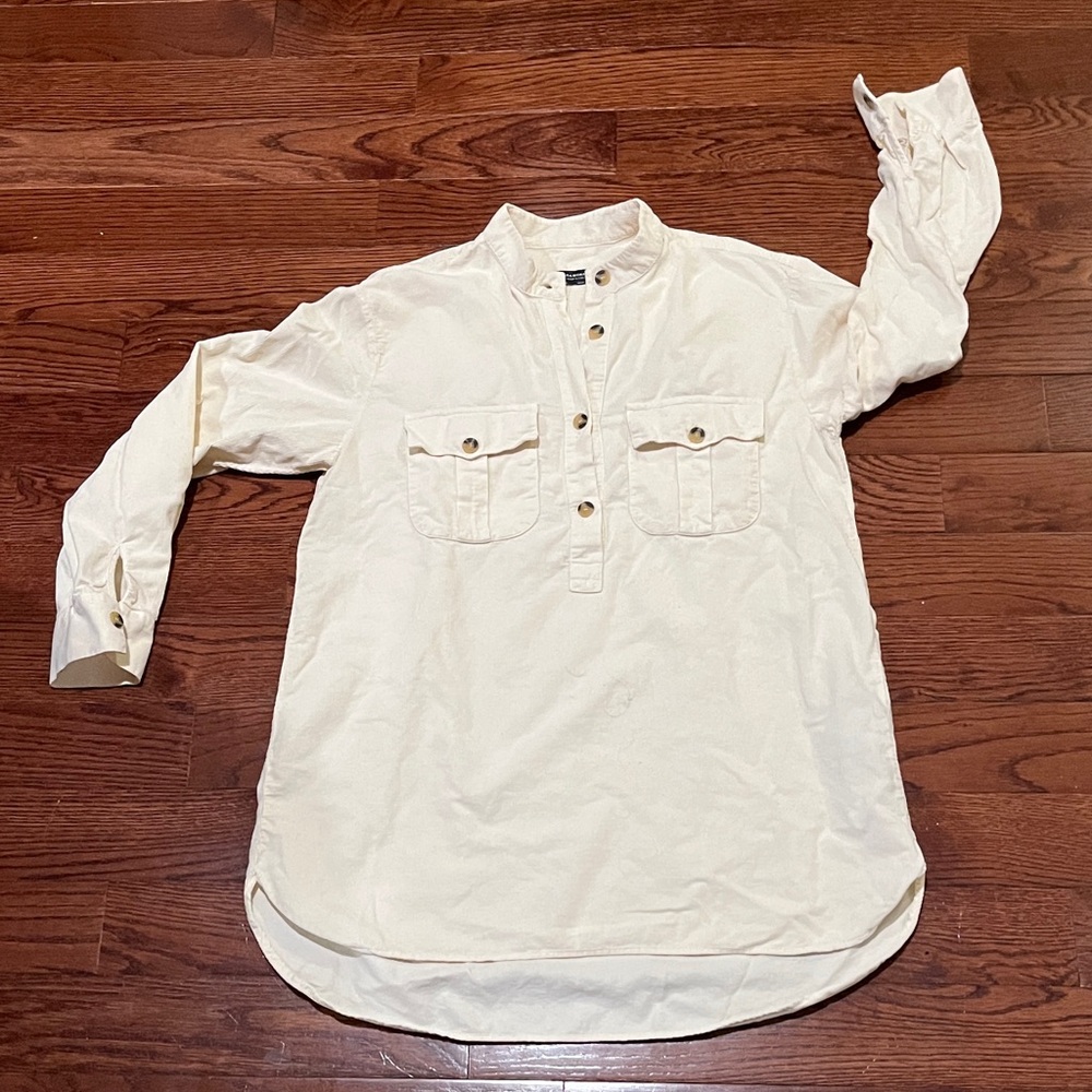 Zara cream tunic shirt Shirt with long sleeve